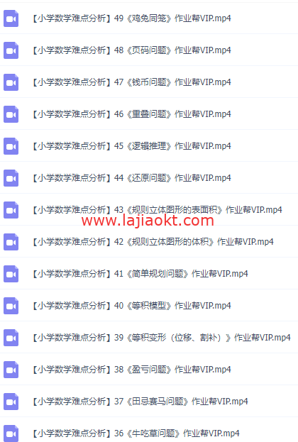 作业帮-小学数学难点考点分析（49讲）重点难点一点就通