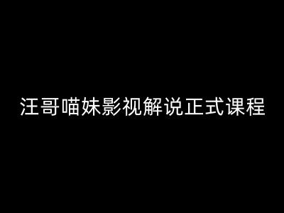 汪哥喵妹影视解说正式课程：剪映/PR教学/视解说剪辑5大黄金法则/全流程剪辑7把利器等等