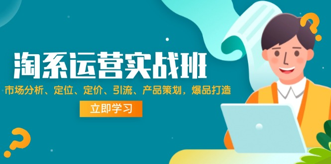 淘宝天猫运营实操课，市场分析、定位、定价、引流、产品策划，爆品打造