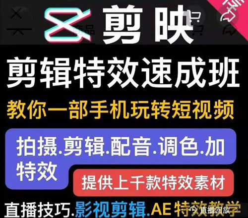 特效罗剪辑特效速成班：一部手机玩转短视频提供上千款特效素材