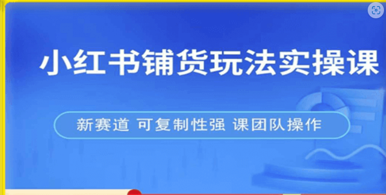 小红书铺货玩法实操课价值980元