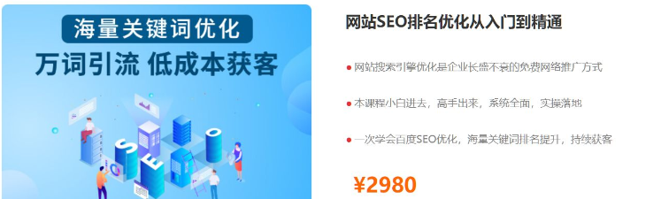 飞橙教育：网站排名SEO优化从入门到精通价值2980元